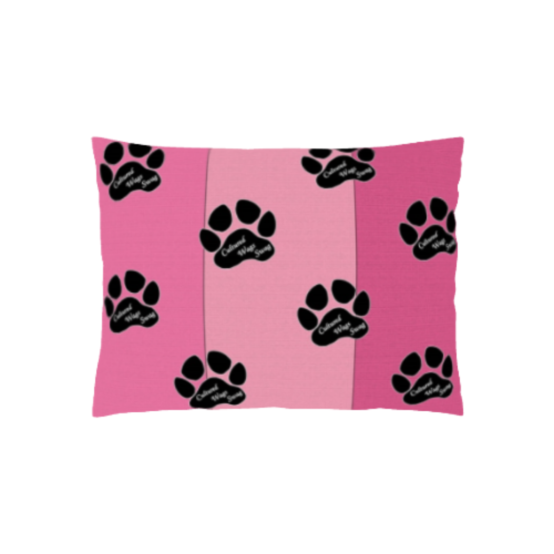 cultured wags swag, pet bed, pink pet bed, pinky, cws paws, cws logo, cws, dog paws, one of a kind pet bed